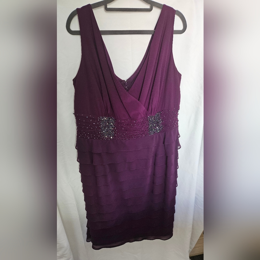 SL Fashions Deep Purple Maroon Cocktail Dress